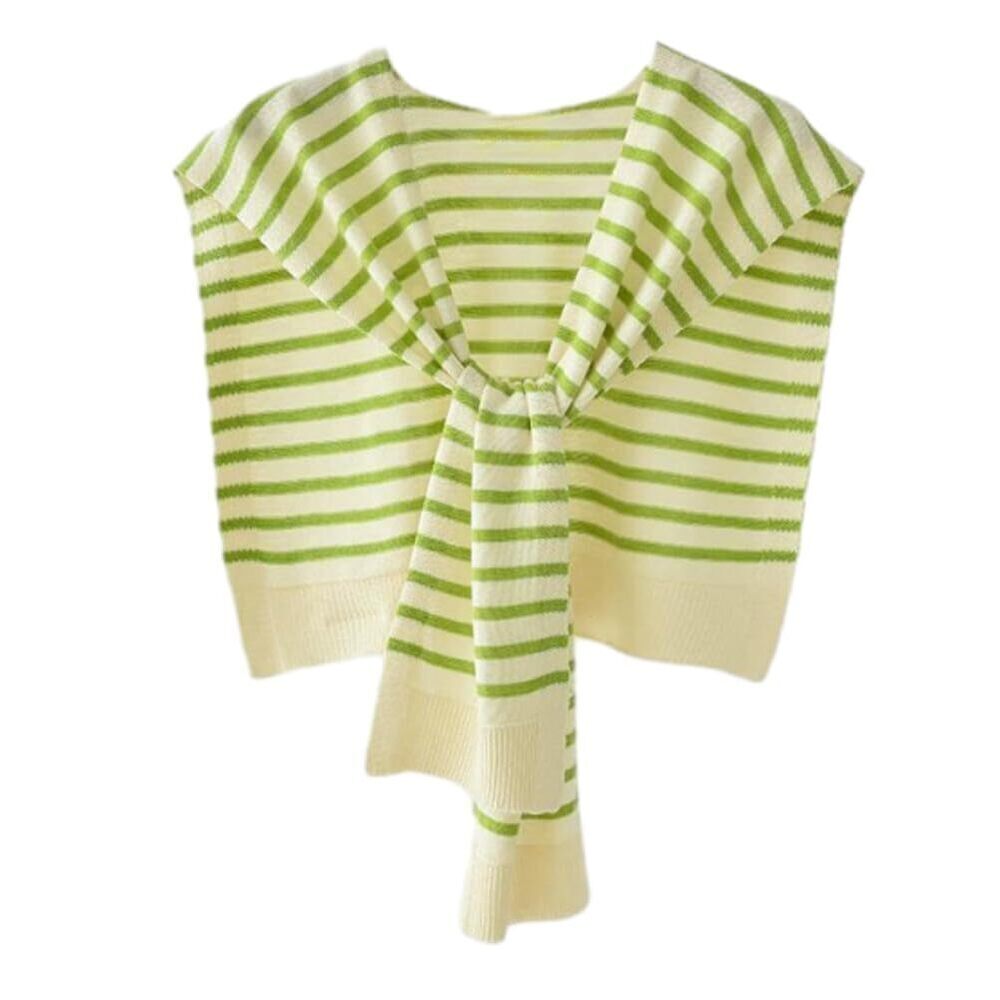 9272 Womens Striped Pashmina Shawls And Wraps Knitted Sweater Casual Shawl